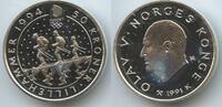 Norwegen 50 Kroner Silber GB1394 - Olympiade Lillehammer 1994 - Family of skiers Norway -