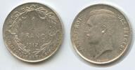 Belgien Königreich 1 Franc Silber H0130 - Der Belgen Albert I.1909-1934 Belgium -