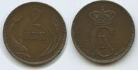 Dänemark 2 Öre (2 Øre) G8747 - Christian IX. 1863-1906 Denmark overdate variety -