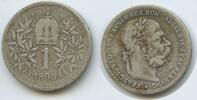 Österreich Kaiserreich 1 Corona (1 Krone) Silber G5714 - Kaiser Franz Joseph I. 1848-1916 Austria -