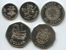 Salomon-Inseln 5, 10, 20, 50 Cents, 1 Dollar Satz GS220 - Solomon Islands Elizabeth II. -