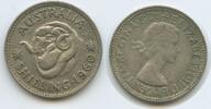 Australien One Shilling Silber (1 Shilling) 1960 H1415 - Widder Queen Elizabeth II. 1952-2022 Australia VF