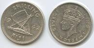 Fidschi-inseln Fiji One Shilling Silber M#6265 - Boot Kanu Outrigger King George VI. 1936-1952 Fiji -