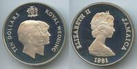 10 Dollars Silber 1981 Jamaika G0207 - Royal Wedding of Prince Charles & Lady Diana Spencer - Jamaica Polierte Platte, leicht angelaufen