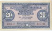 Österreich Allierte Militärbehörde 20 Schilling Banknote GB717 - Austria Allied Occupation Paper Money -