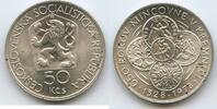Tschechoslowakei 50 Korun Silber G1790 - 650th Anniversary of Kremnica Mint Czechoslovakia -