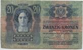 Österreich-Ungarn Kaiserreich 20 Korona (20 Kronen) GB505 - Banknote ohne Stempel Austria -