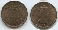Mauritius 2 Cents (Two Cents) G1024 - Queen Elisabeth II. 1952-2022 -