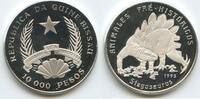 Guinea Bissau 10.000 Pesos Silber H0898 - Stegosaurus Prehistoric Animals Proof -