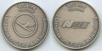 Deutschland Bundesrepublik Bronzemedaille versilbert PA619 - 40 Jahre Lufthansa und Flughafen Nürnberg -