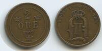 Schweden 2 Öre (2 Øre) G2416 - Oscar II.1872-1907 Svergie Sweden -
