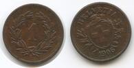 Schweiz Eidgenossenschaft 1 Rappen G16510 - RAR Helvetia Switzerland Suisse -