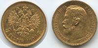 Russland Kaiserreich St. Petersburg 5 Rubel Gold M#5479 - Nikolaus II. 1894-1917 Russia Russian Empire -