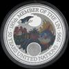 Palau 20 Dollars Silber 5 Unzen M#431 - United Nations 50th Anniversary - Marine Life Multicolor -