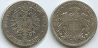 Deutsches Reich Kaiserreich Hamburg 3 Mark Silber 1876 J Hamburg S0470 - Germany Empire - Free Hanseatic city of Hamburg F