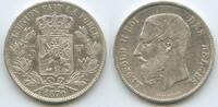 Belgien Königreich 5 Francs Silber M#8103 - Des Belges - Leopold II. 1865-1909 Belgium -