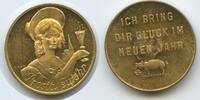 Österreich Glücksbringer Glücksmünze Neujahrsmünze L2479 - Mädchen mit Glas Champagner - Glücksferkel - Stephansdom Wien -