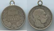 Ungarn Kaiserreich Österreich 1 Korona (Krone) Silber als Anhänger M#5873 - Kaiser Franz Joseph I. 1848-1916 Hungary -