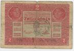 Österreich Ungarn Kaiserreich - Slowenien 2 Kronen mit Stempel GB725 - Ljubljana - Laibach Stempel 20.1.19 Banknote -