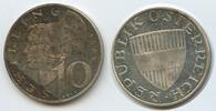 Österreich 2.Republik 10 Schilling Silber 1964 M#5956 - RARES JAHR Wachauerin mit Goldhaube Austria Scarce Year Proof, tolle Patina