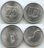 Slowenien 10 Stotinov + 20 Stotinov 2 Stück Lot G0520 - Eule und Salamder Slovenia -