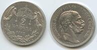 Ungarn Kaiserreich 2 Korona Silber G5731 - Kaiser Franz Joseph I. 1848-1916 Hungary -