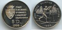 Andorra 5 Diners Silber G2009 - XVII Winter Olympic Games - Lillehammer Langlauf -