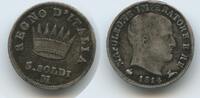 Italien-Königreich (unter Napoleon) 5 Soldi Silber G1988 - Napoleon I. 1804-1814 SEHR RAR Italy Napoleonic Kingdom -