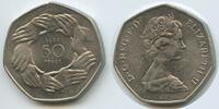 Großbritannien United Kingdom 50 Pence G2190 - E.E.C. Hands Elisabeth II. 1952-2022 Great Britain -