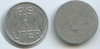 Unbestimmt Biermarke 1 Liter Wertmarke Token G4973 - F.S. Bierzeichen nicht näher bestimmt -