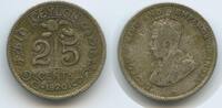 Ceylon 25 Cents Silber G6286 - British King George V. 1910-1936 Sri Lanka -