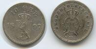 Norwegen 10 Öre (10 Øre) Silber G4883 - Oscar II. 1872-1905 Norge Norway -
