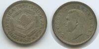 Südafrika 6 Pence Silber H1446 - George VI. 1936-1952 South Africa Suid-Afrika -