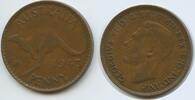 Australien One Penny G12307 - Känguru King George VI. Australia -