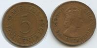 Mauritius Five Cents (5 Cents) K86 - Queen Elisabeth II. -