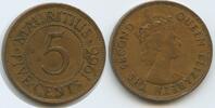 Mauritius Five Cents (5 Cents) K88 - Queen Elisabeth II. -