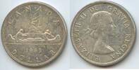 Kanada 1 Dollar Silber 1963 M#8080 - Elisabeth II. Kanu Canada VF-EF