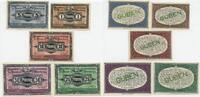 Deutsches Reich Brandenburg 1, 5, 10, 25, 50 Pfennig Gutscheine Lot GB750 - Guben Kriegsgefangenlager - PoW Camp Bank Paper Money -