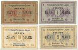 Deutsches Reich Sachsen 1, 2, 5, 10 Mark Gutscheine Lot GB540 - Bautzen Gefangenlager - PoW Camp Bank Paper Money -