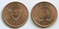 Uganda Five (5) Cents G1313 - Elefanten-Stoßzähne -