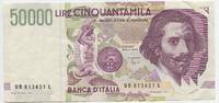 Italien 50.000 Lire Cinquantamila Banknote GB812 - G.L. Bernini Banca D`Italia Italy -