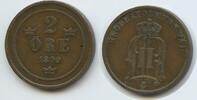 Schweden 2 Öre (2 Øre) G15648 - Oscar II.1872-1907 Svergie Sweden -