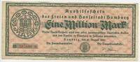 Deutsches Reich Weimar Eine Million Mark Banknote Inflation GB758 - Aushilfsschein der freien und Hansestadt Hamburg - Notgeld Gutschein -