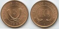 Uganda Five (5) Cents G11760 - Elefanten-Stoßzähne -