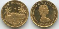 Bahamas 10 Dollars Gold M#5500 - Festung mit Palmen - Queen Elisabeth II. -