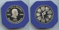 Wunderschöne Silbermdaille 2003 Österreich GN559 - Bundesobmann Dr. Jörg Haider 1986-1996 FPÖ Polierte Platte in Original Kapsel