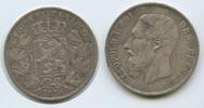 Belgien Königreich 5 Francs Silber M#8108 - Des Belges Leopold II.1865-1909 Belgium -