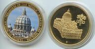 Medaille GY214 - Schätze des Vatikans Kuppel des Petersdom Farbauflage Vatikan -