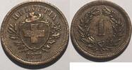 Schweiz Eidgenossenschaft 1 Rappen G14632 - SEHR RAR Helvetia Confédération Helvétique Switzerland -