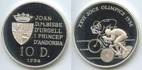 Andorra 10 Diners G16210 - Summer Olympic Games 1996 Cyclists Proof Silver -